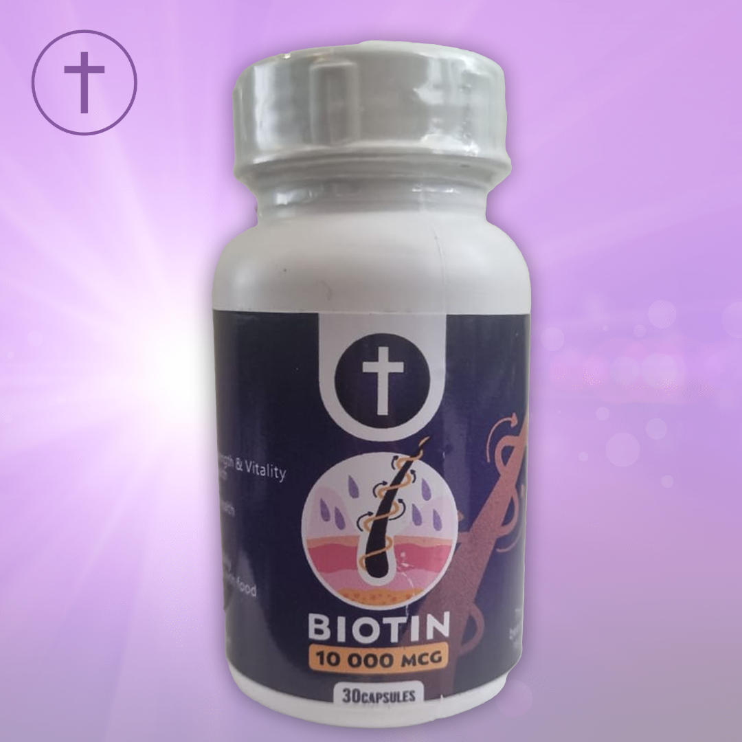 Biotin 10,000mcg Capsules | Vitamin B7 for Hair, Skin, Nails & Energy Metabolism | Purple Cushhh
