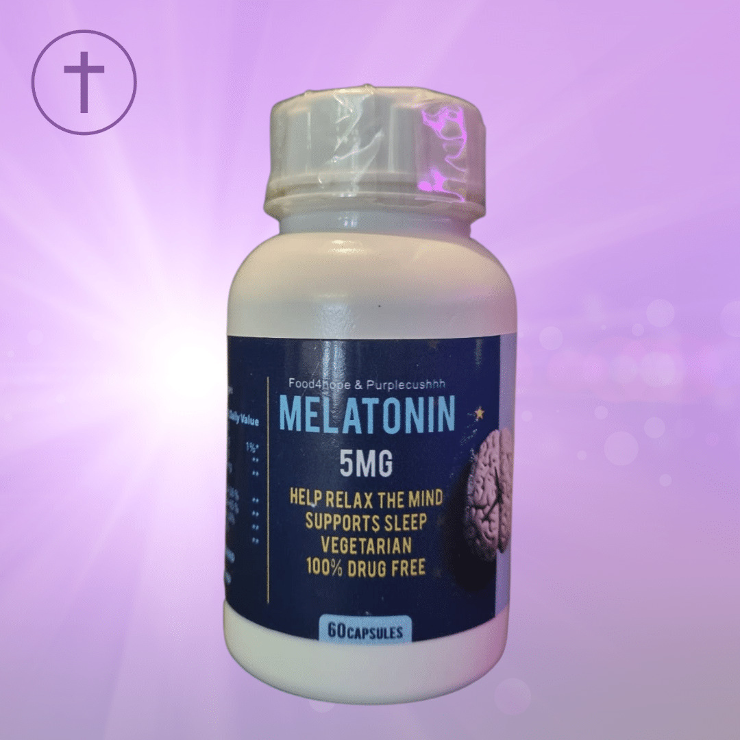 Melatonin 5mg | Natural Sleep Cycle & Relaxation Support | Food4Hope & Purple Cushhh